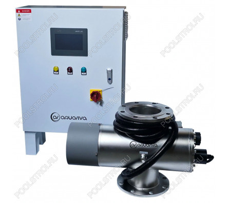 Уф установка AquaViva AVMUV 200 , до 200м3, DN200, 2*2КВтАвтоочист, UV дат. , t дат.,сенс.дисп